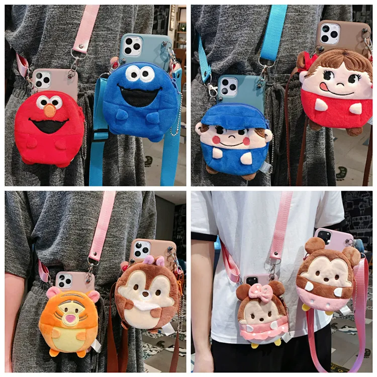 Кошелек с монетницей Улица Сезам плюшевый Чехол для мобильного телефона