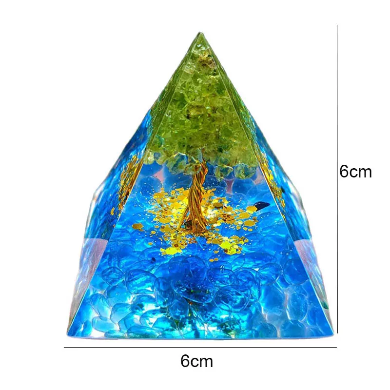 Искусственное Рождественское украшение на елку пирамида Olivine &amp Gold Blue Glass 60 мм