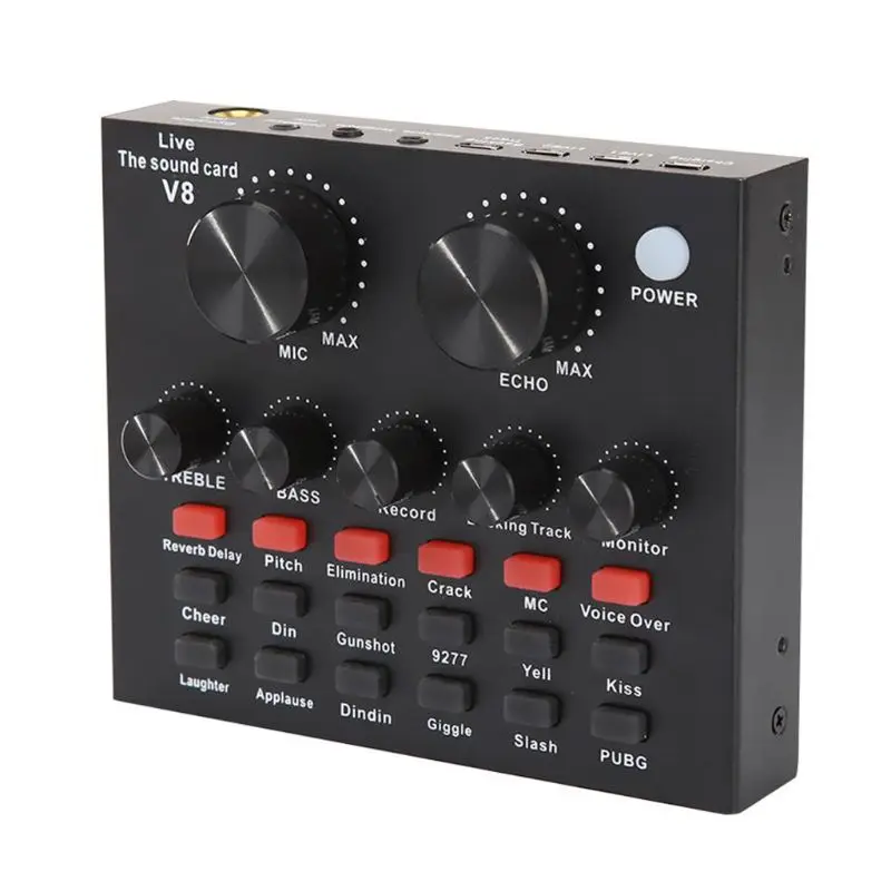 

V8 USB External Sound Card Headset Microphone Webcast Live Broadcast