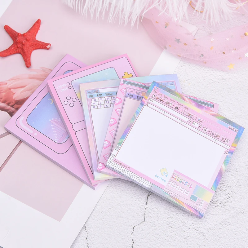 N Times Computer Game Model Paper Memo Pad Bookmark Stationery Pink Sticky Notepad Gift |