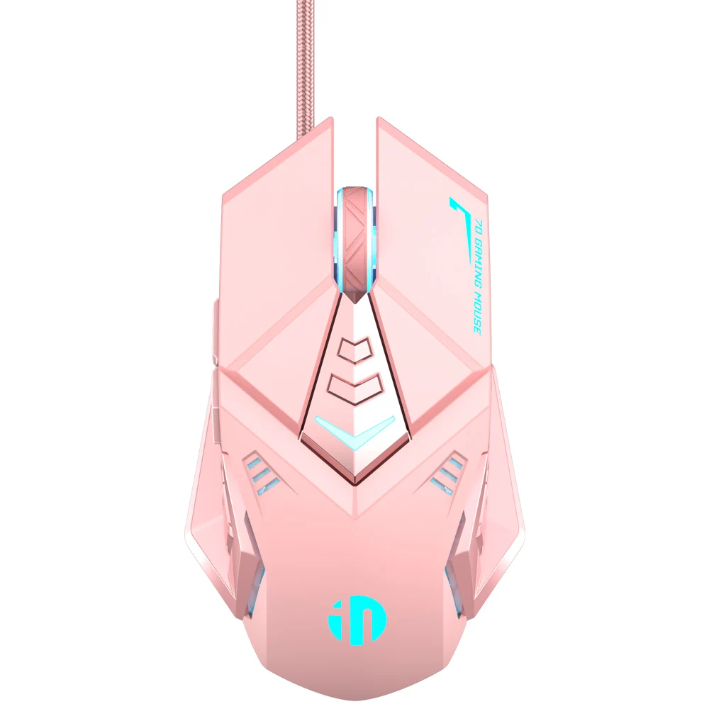 

Gaming Mouse Wired USB Ergonomic Game Mouse Pink Mute RGB Gamer 7 Buttons Mice Optical Office Computer Mouse For Desktop Laptop