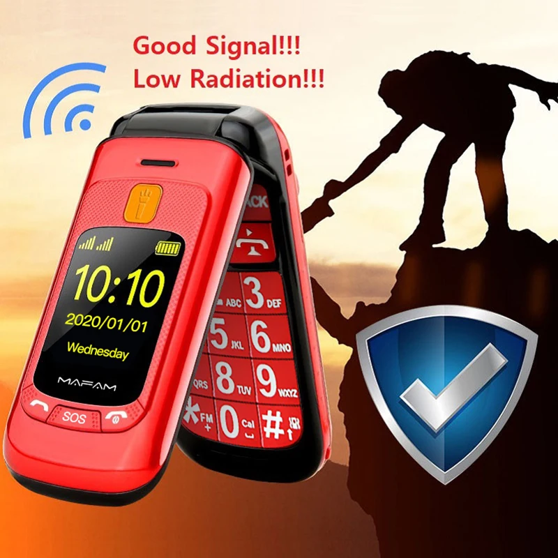 Мобильный телефон с откидной крышкой двойной экран две sim карты SOS ключ быстрый