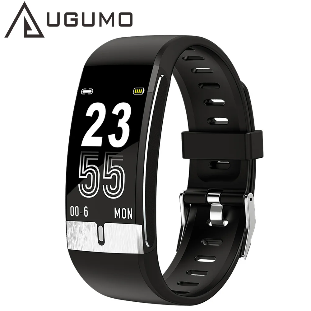 

Смарт-часы UGUMO E66 мужские с измерением температуры тела, ЭКГ, ФПГ, водонепроницаемый спортивный браслет с измерением уровня кислорода в кров...