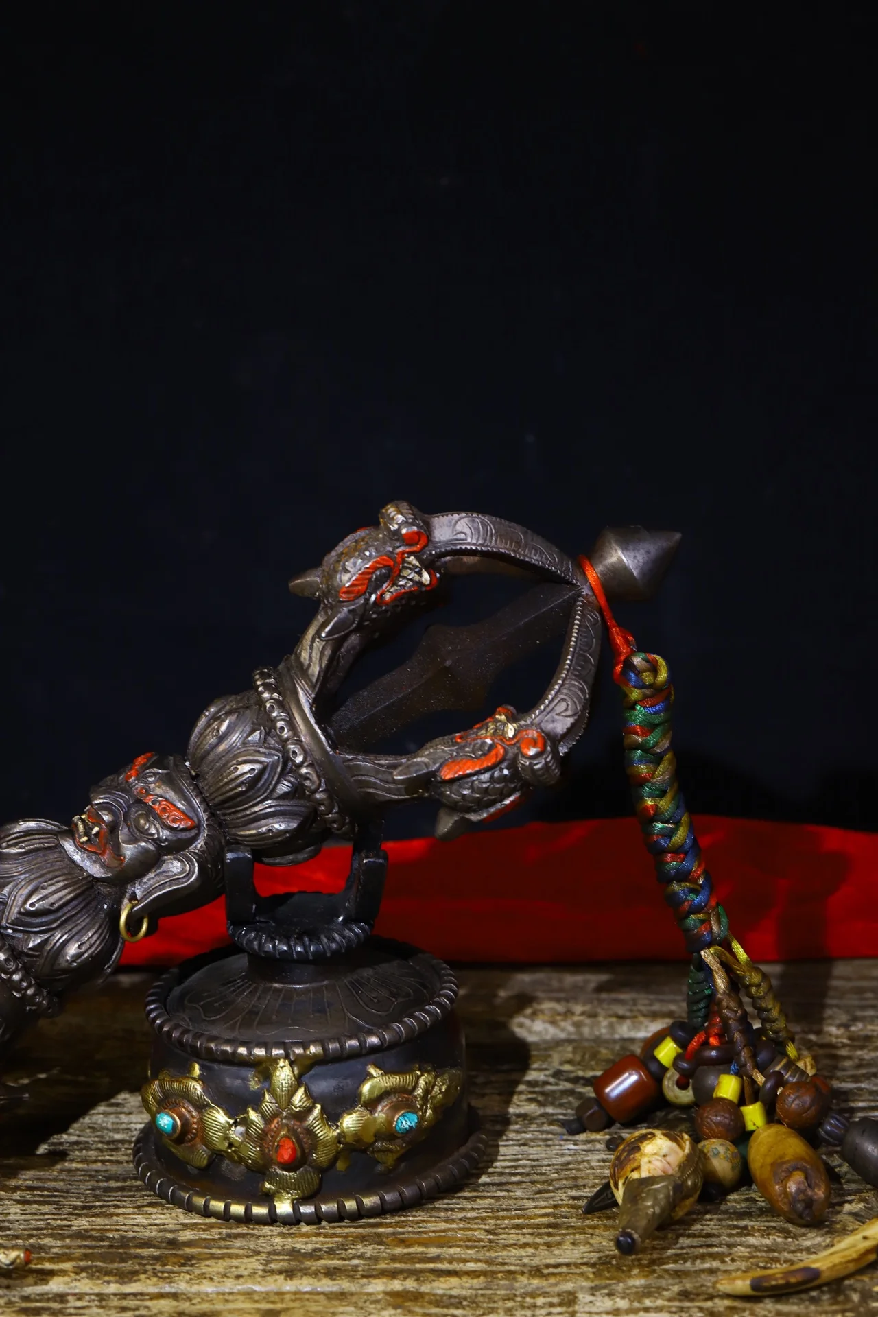 14-дюймовая коллекция тибетских храмов старые трусики окрашенные голова Махакалы