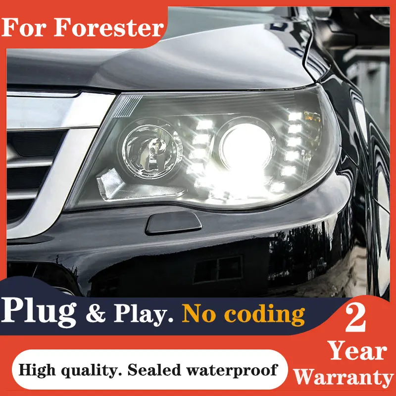 Передняя фара для Subaru Forester 2008-2012 светодиодный ная DRL Hid линзы проектора Bi Xenon