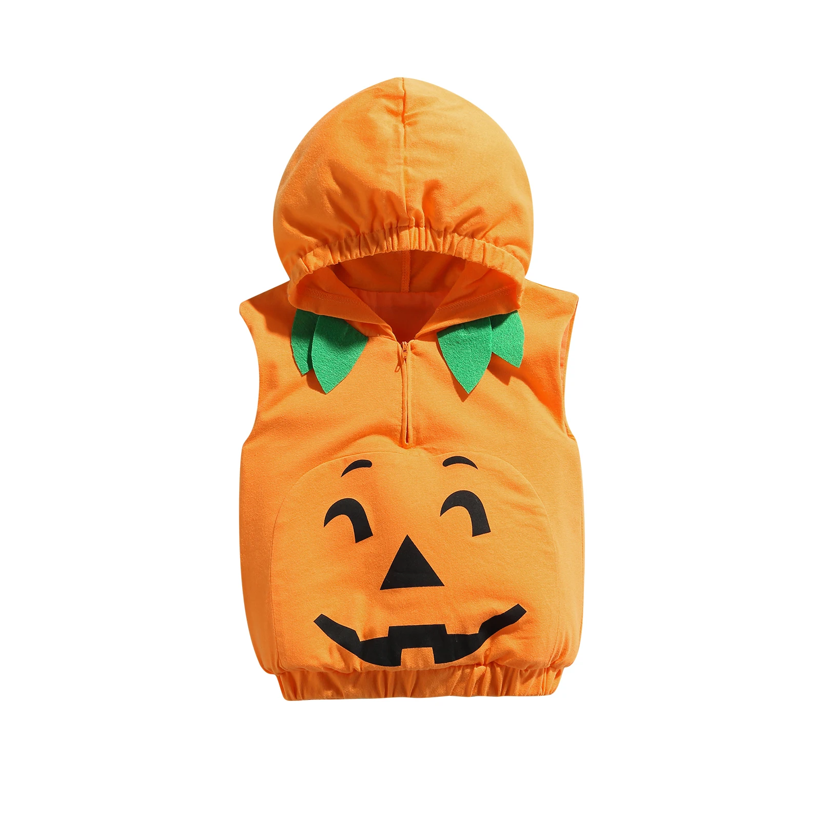 

0-24 months sleeveless bodysuits Babys Halloween Hooded Cosplay Costume Cartoon Printing Round Neck Sleeveless Pullover Tops