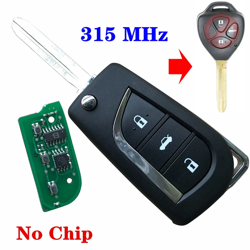 Пульт дистанционного управления модифицированный ключ с 3 кнопками 315 МГц 4D67G чип