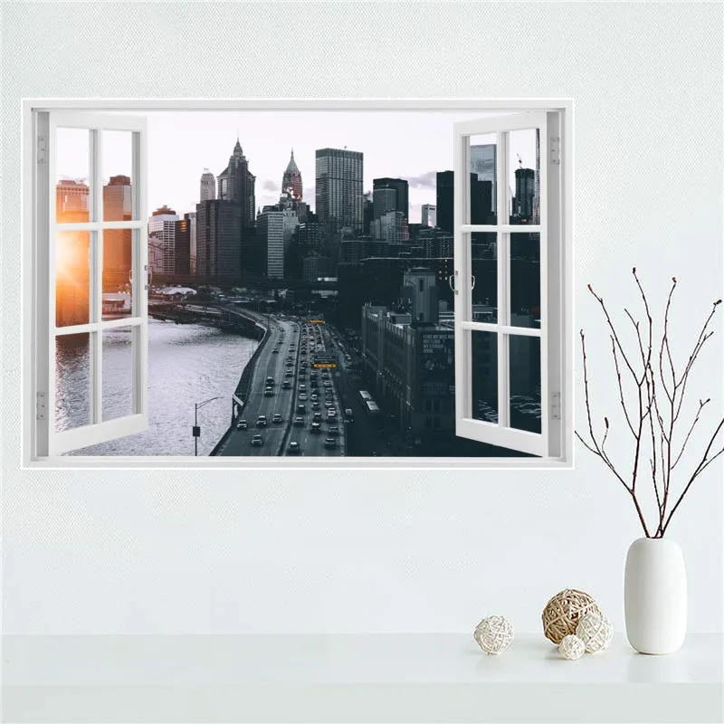 Изготовленный на заказ Новый город Йорк окон skyline плакат холсте из ткани