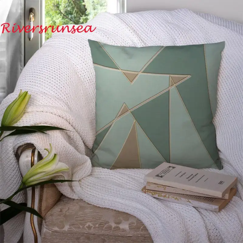 Скандинавский стиль Геометрическая мраморная Подушка розовый Фламинго