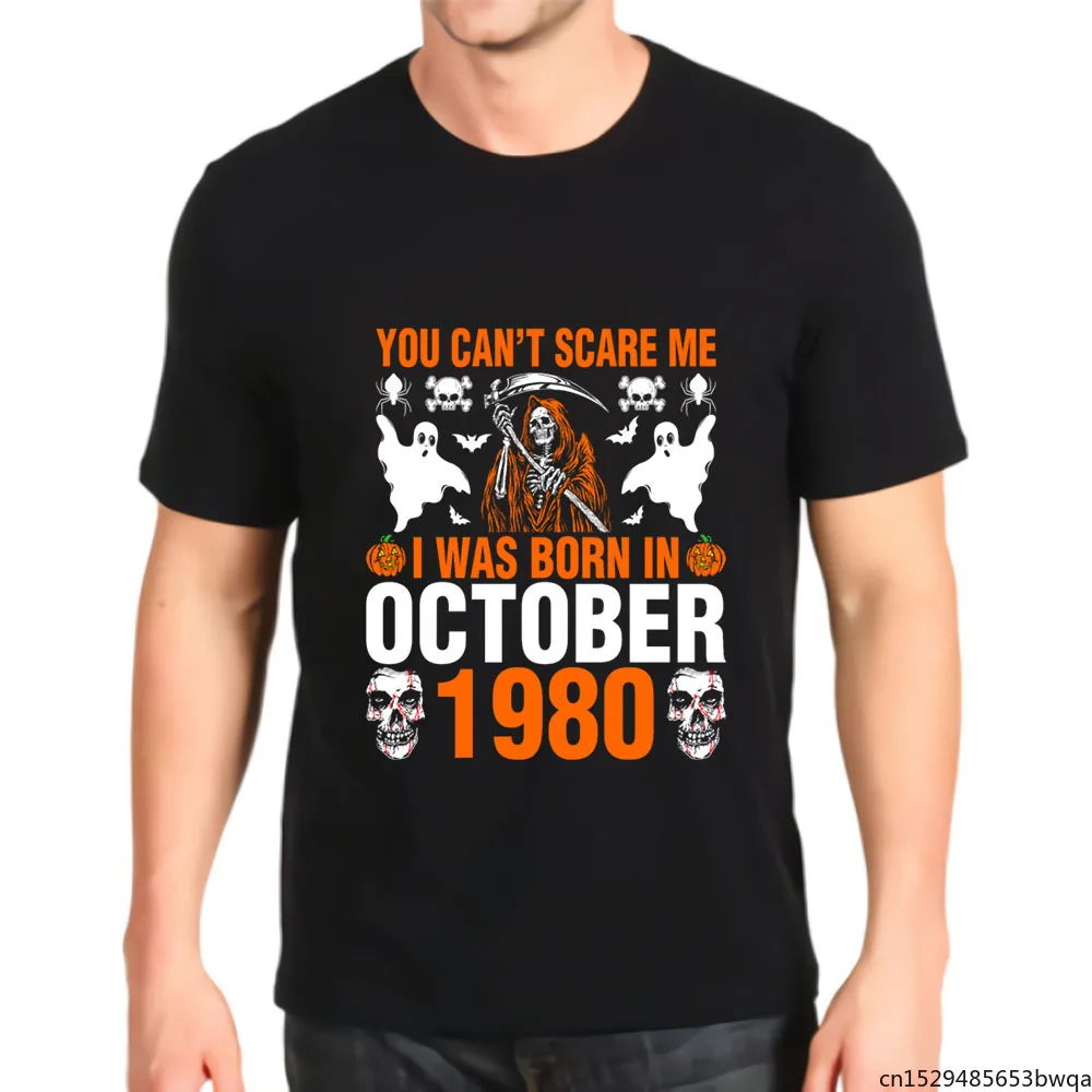

Футболка мужская из хлопка, с принтом «Ты не могу напугаться меня, я родился в октябре 1980 года»