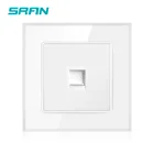 Настенная телефонная розетка SRAN, прозрачная панель из закаленного стекла, 86 мм х 86 мм, универсальный телефонный интерфейс, цвет белый A601-020