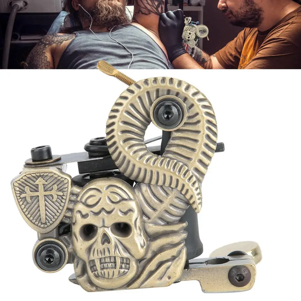 3 цвета Череп Демон тиснением татуировки намоточная машина нанесения кремовых