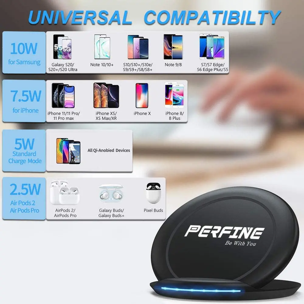 Беспроводное зарядное устройство Qi для Iphone X 8 11Pro подставка наушников 10 Вт