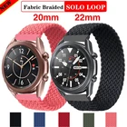 Ремешок Плетеный Соло для Samsung Galaxy watch 3 4 46 мм 42 мм Active 2 40 мм 44 мм Gear S3, браслет для Huawei GT2 Pro, 20 мм 22 мм