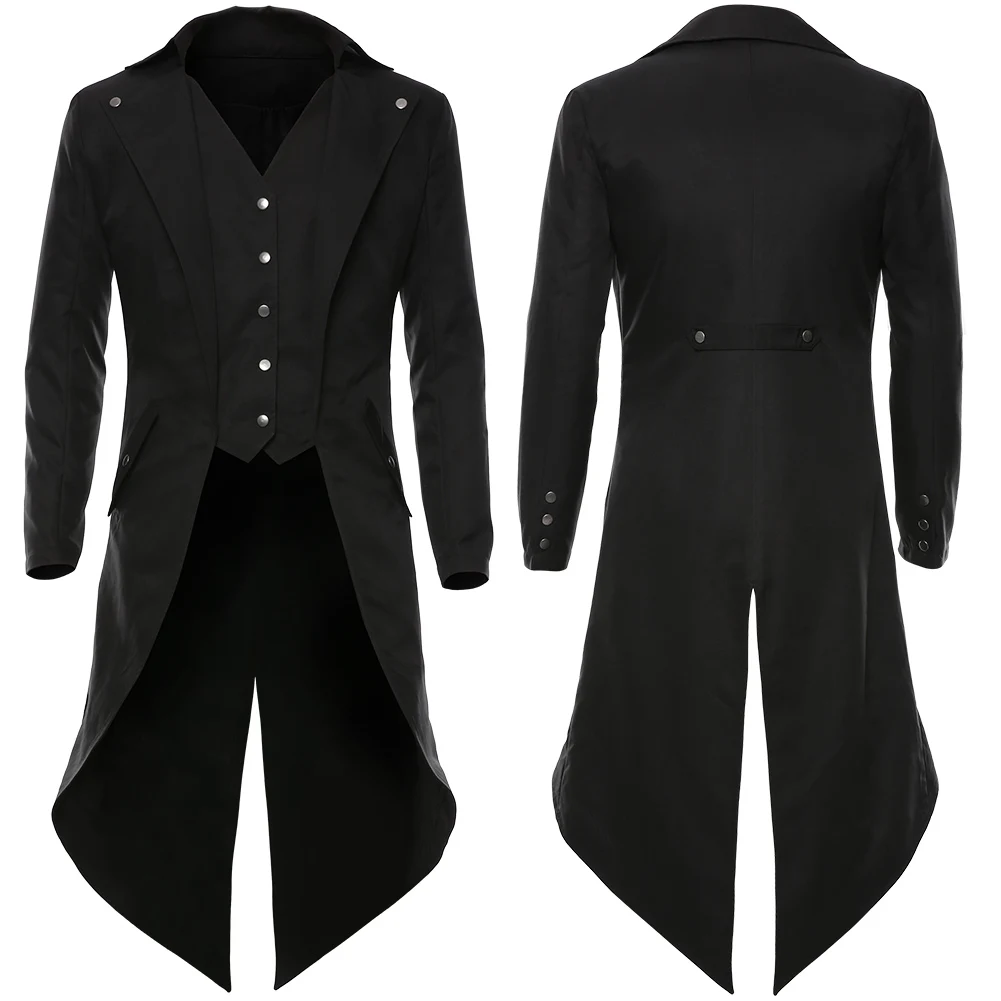 

Original Men‘s Steampunk Vintage Tailcoat Jacket Gothic Victorian Frock Coat Uniform Outfits Halloween Costume