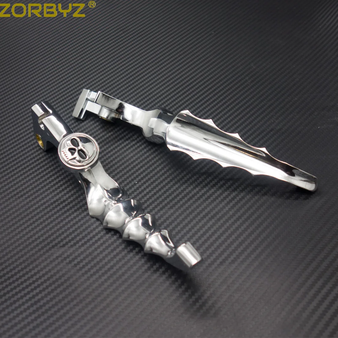 ZORBYZ мотоциклетный хромированный стальной Череп Скелет тормозной рычаг