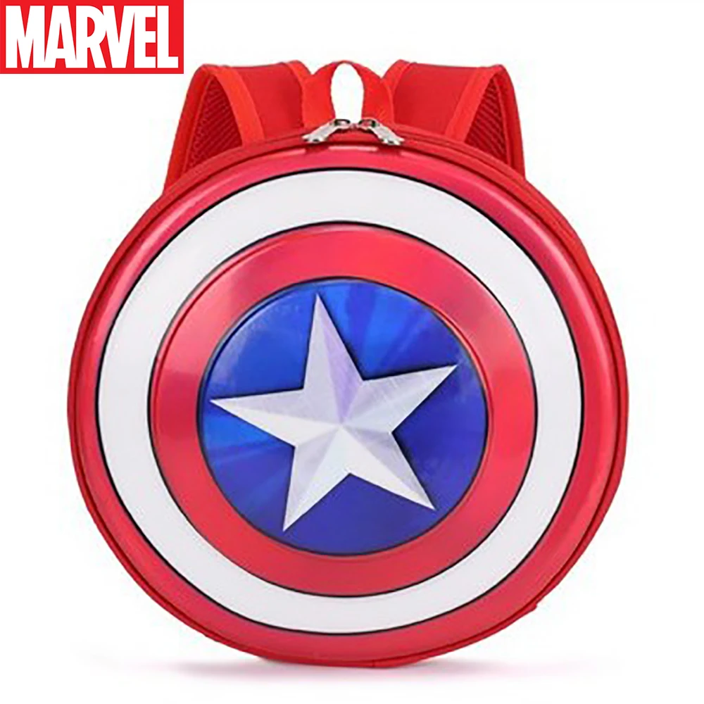 Marvel Children's Backpack For Kids Cartoon Captain America Pattern Kindergarten School Bags Boys Casual Toy Shoulder Packages