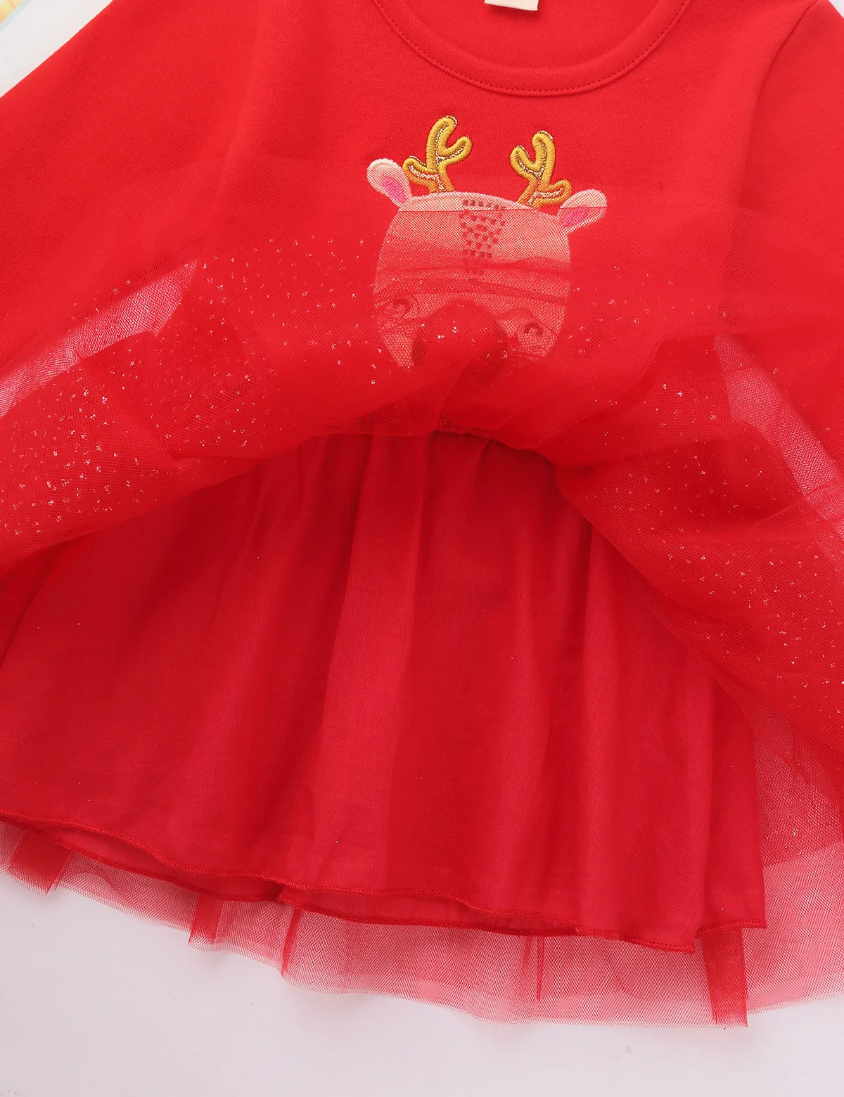 Детские Рождественские костюмы для маленьких девочек красивое фатиновое платье