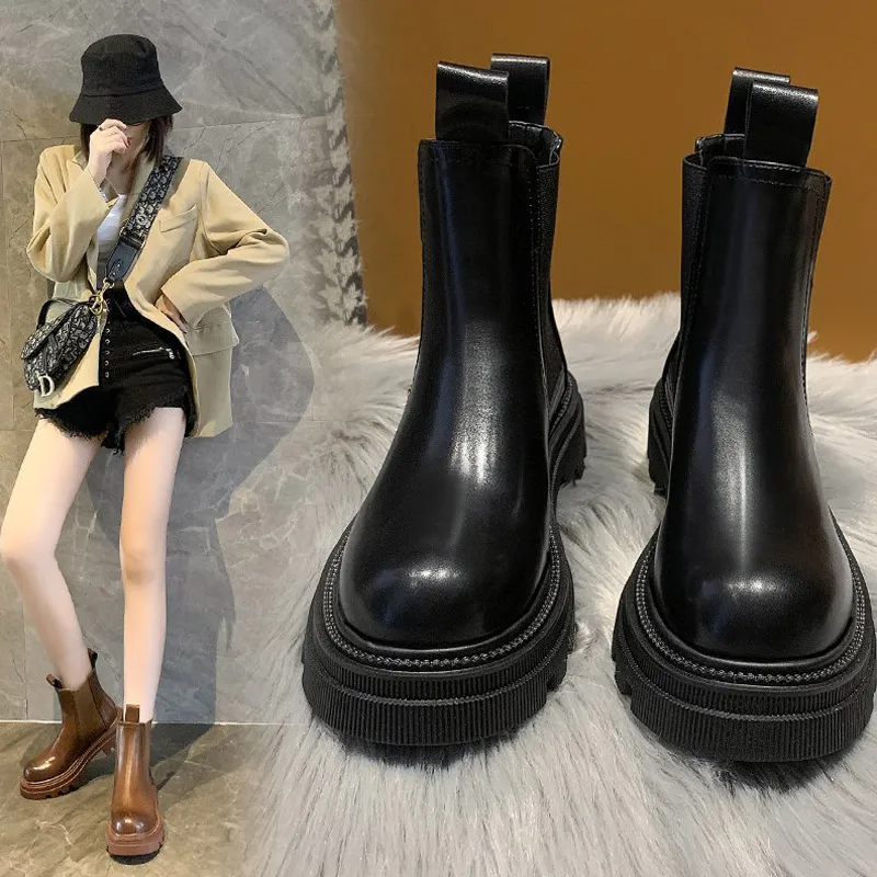 

Женские Удобные однотонные ботинки, Модные ботильоны из искусственной кожи, женские короткие ботинки, элегантная женская обувь в стиле рет...