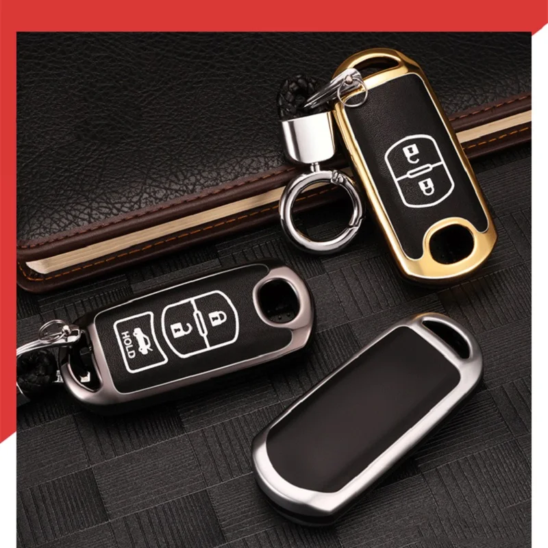 

Full cover Zinc alloy Luminous Silica gel Car Key Case For Mazda 2 3 6 Axela Atenza CX-5 CX5 CX-7 CX-9 2014~17 Auto Accessories