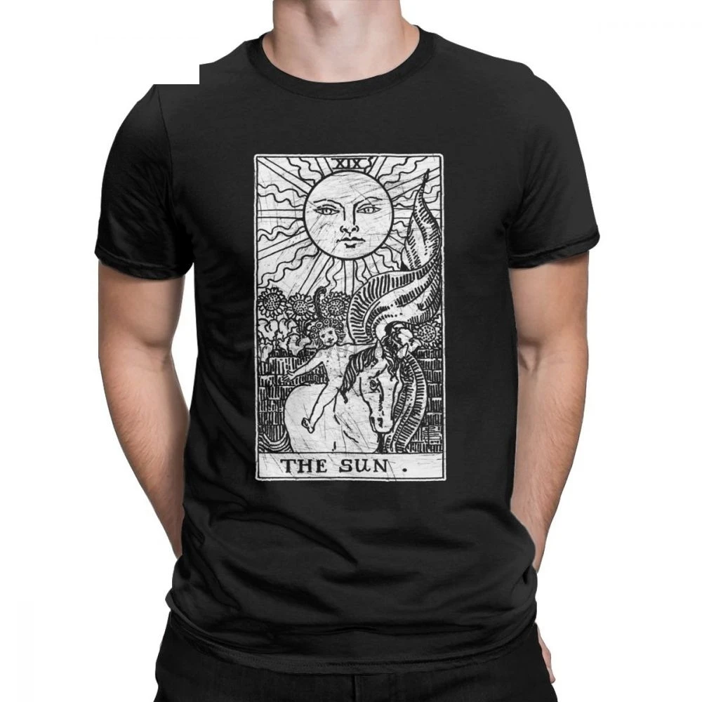 Мужская футболка с надписью The Sun Tarot Card Major Arcana Fortune Telling новинка футболки