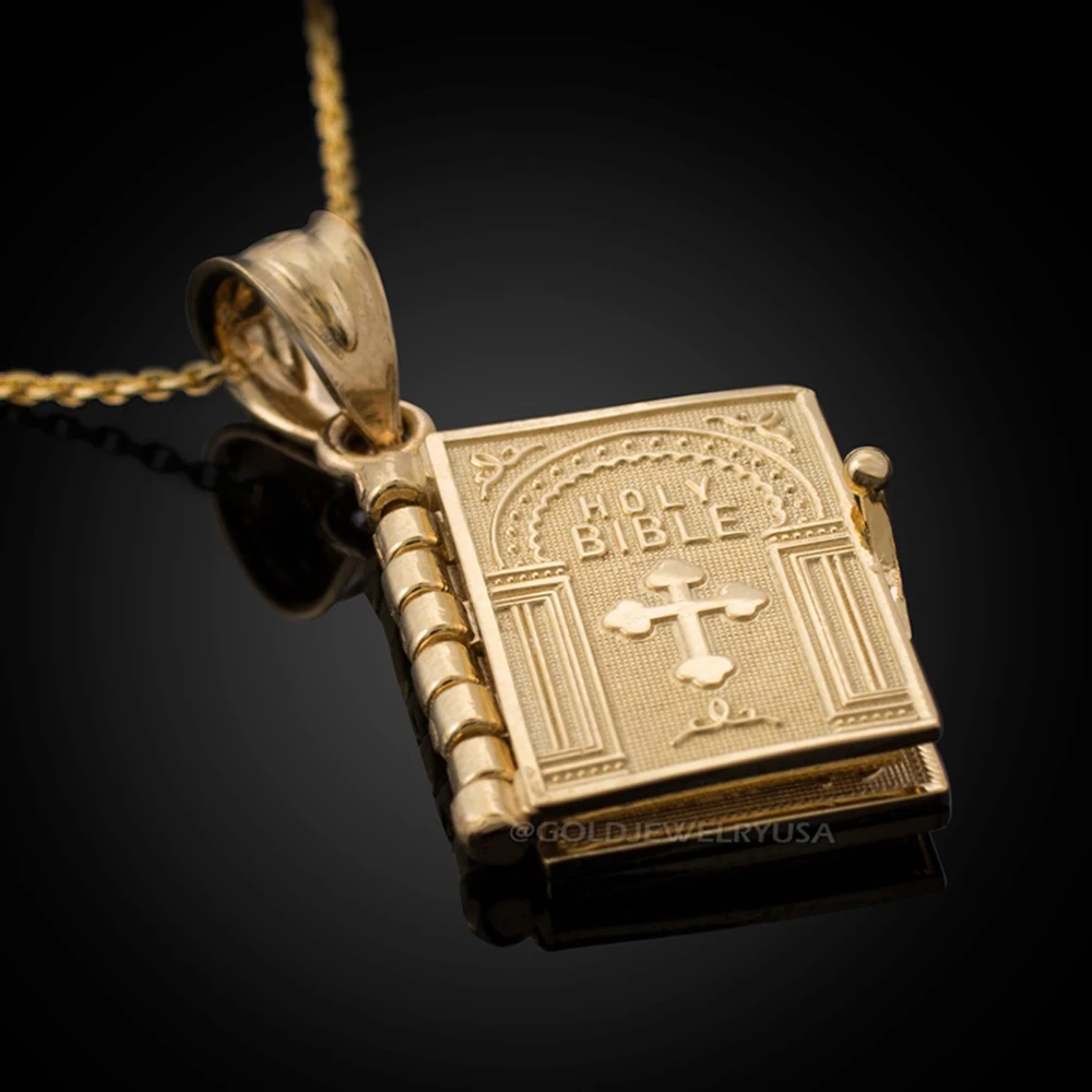

Unisex Exquisite Solid 18k Yellow Gold Chain Necklace Jewelry Christian Scripture Pendant Devout Cross Fashion Accessories