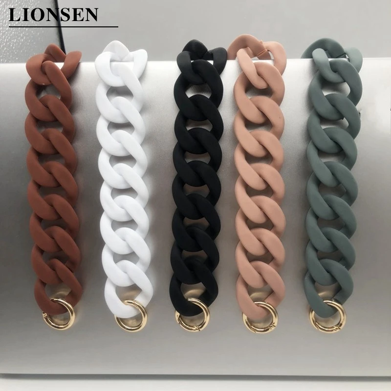 Lionsen акриловая цепочка для сумки на ручке 30 см/41 см съемный пластмассовый браслет