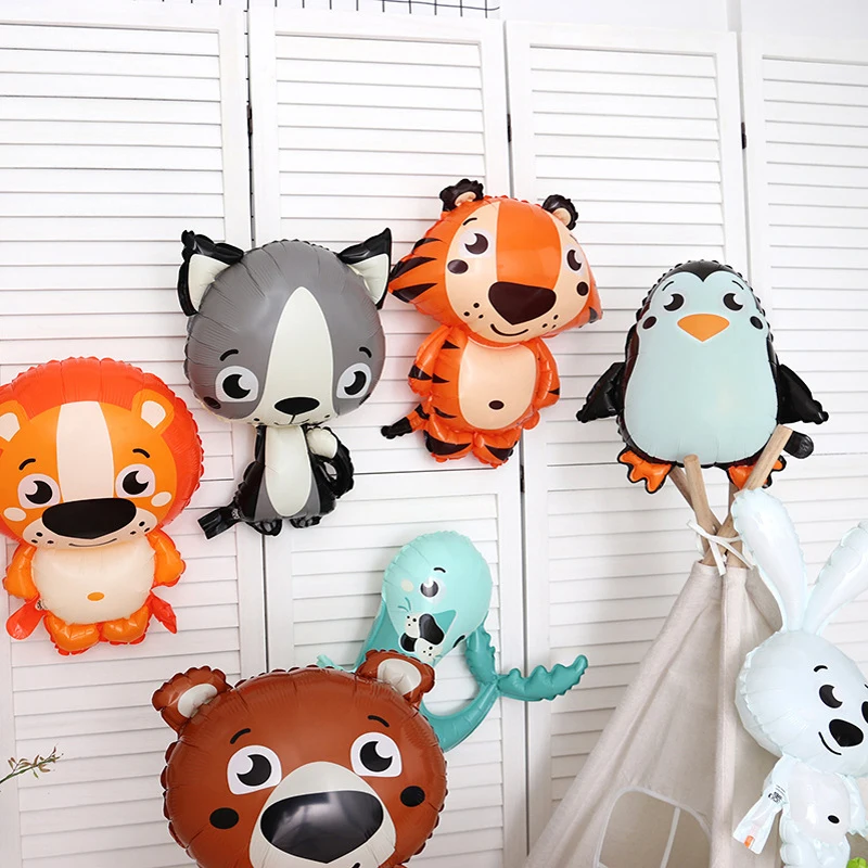 Cute Animal Foil Balloons Raccoon Fox Helium Ballon Happy Birthday Party Decorations Inflatable Baby Balls Toys | Дом и сад