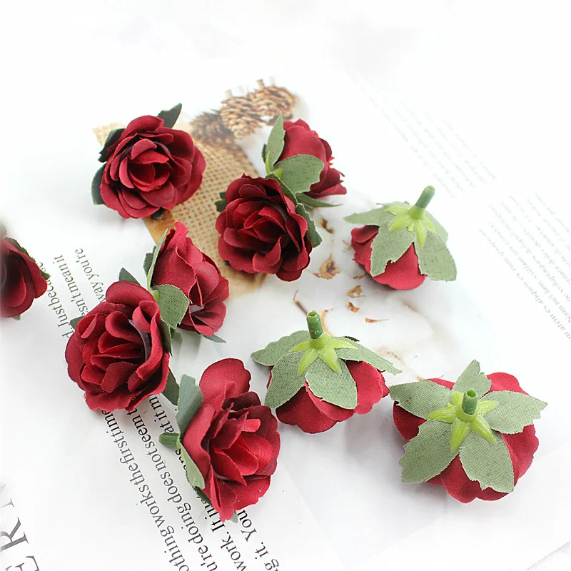 10PCS 3.5cm Mini Silk Artificial Rose Flowers Cloth For Wedding Party Home Room Decoration DIY Dress Accessories Fake ZM | Дом и сад