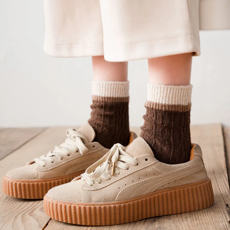 

Cashmere Wool Long Socks for Women Girls Autumn Winter Warm Woman Socks Japanese Kawaii Harajuku Vintage Streetwear Crew Socks