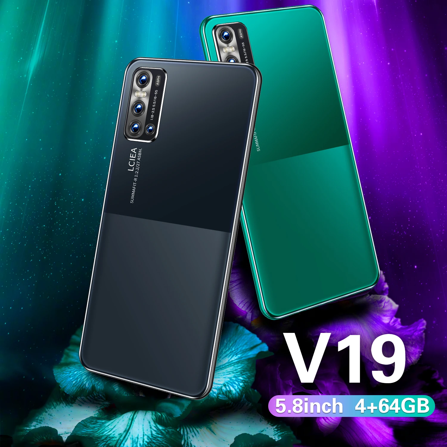 

V19 Global version VIVI 7.2" smartphone 8CORE 256GB 10-core 4 camera phone V19 gaming phone 5600mah 4G 5G