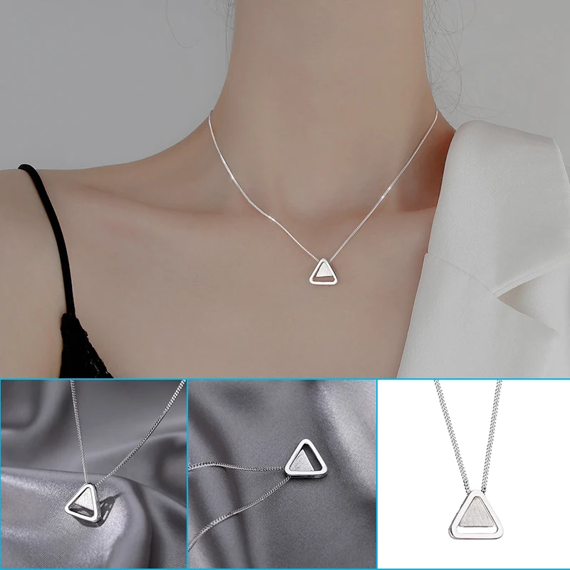 

Hot Thank you for Being My Badass Tribe Necklace with Triangles Pendant Simple Neck Chain for Girls Women TY66