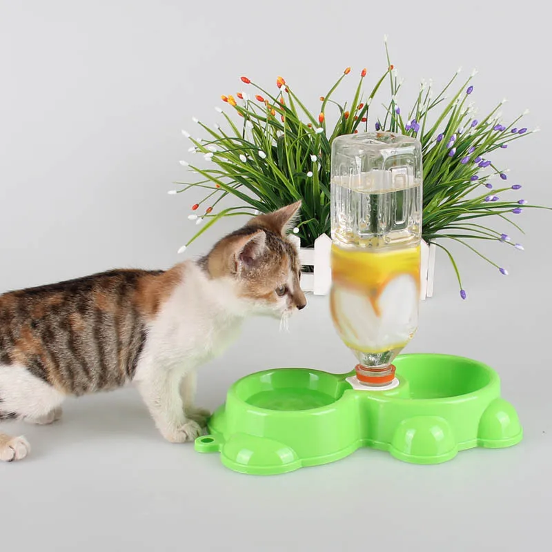 

Dual Port Dog Utensils Bowl Cat Drinking Fountain Pet Food Dish Automatic Water Dispenser Feeder xqmg Dog Feeders Supplies New