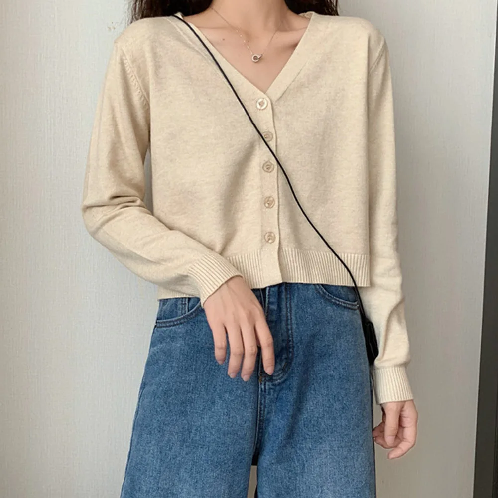 Свитер Для женщин элегантный дизайн прочные кардиганы свитер V образным вырезом