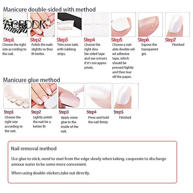 

24pcs Red Black Fake Nail Patch Glue Type Removable Long Paragraph Fashion Manicure Save Time False Nail Patch DW