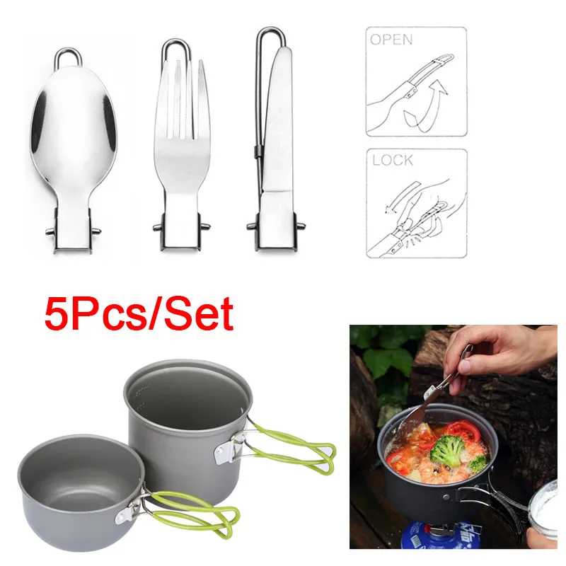 5 шт./компл. высокое качество походные столовые приборы посуда для походов