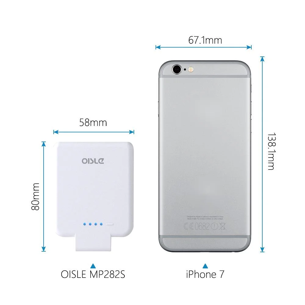 

OISLE Mini Portable Back Clip External Battery Charger Cases Power Bank 4225mAh for iPhoneXS max 11ProSamsungHuaweiXiaomi Banks