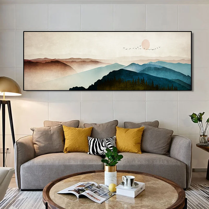 

Modern Sunrise Sunset Canvas Painting Landscape Prints Abstract Paintings on the Wall Pictures for Home Design Bedroom