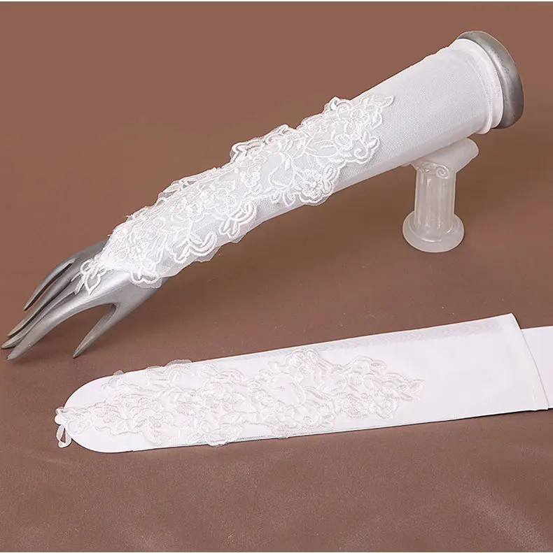 

Свадебные туфли с открытыми пальцами длинные белые перчатки модное свадебное платье с кружевными перчатки вечерние Косплей