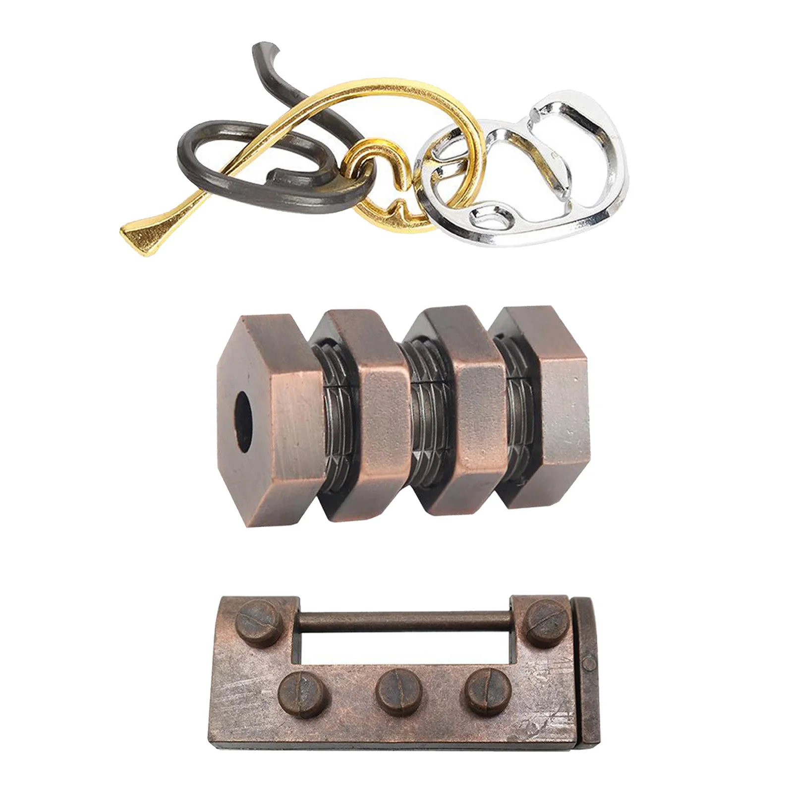

Metal puzzle toy, brain teaser IQ test Disentanglemen lock game ring