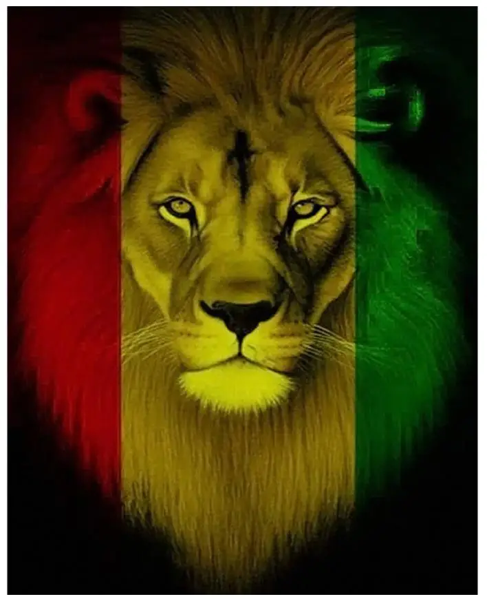 Полноразмерная алмазная живопись цветная картина в виде льва искусственная