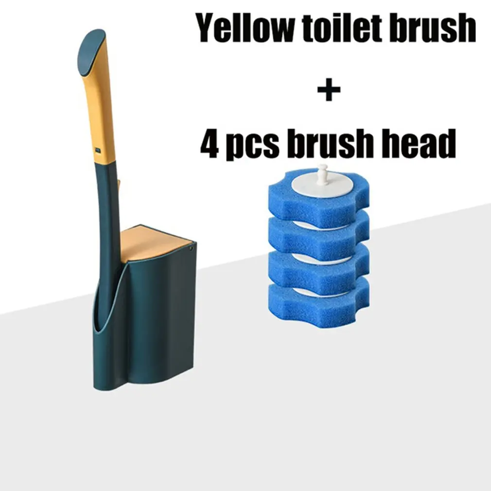 

Disposable Bathroom Cleaning Toilet Brush Long Handle No Dead Angle Cleaning Brush Household Disposable Cleaning Artifact set