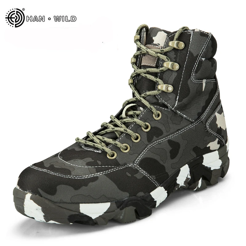 

2019 Winter Military Boots Mens Canvas Camouflage Desert Combat Ankle Boots Men Outdoor Army Tactical Shoes Man