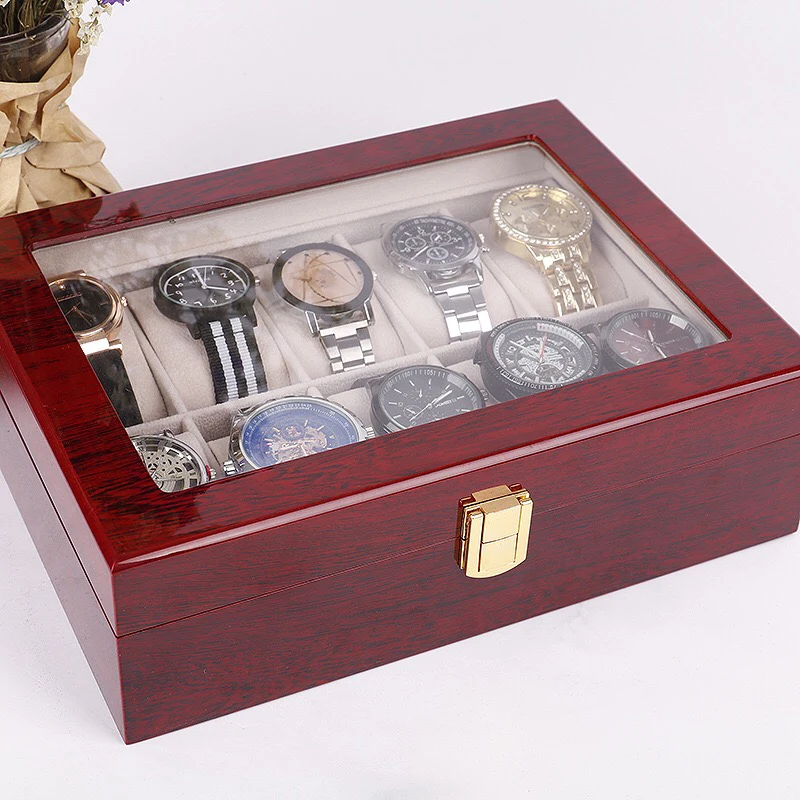 Деревянная коробка для часов 10 ячеек деревянный держатель мужчин женщин Мужская