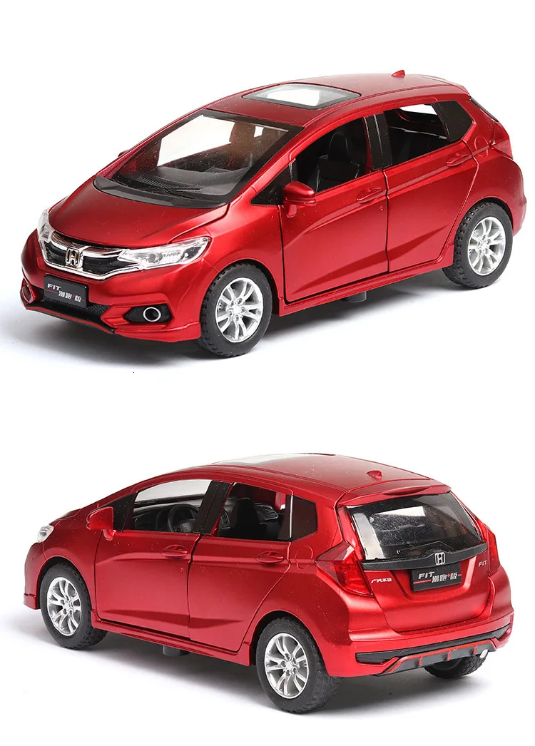 1:32 15,8 см Honda Fit Модель автомобиля игрушки с Люком и светильник функция оттягивания литые Автомобили Модель хэтчбек автомобиль игрушка для мальчиков
