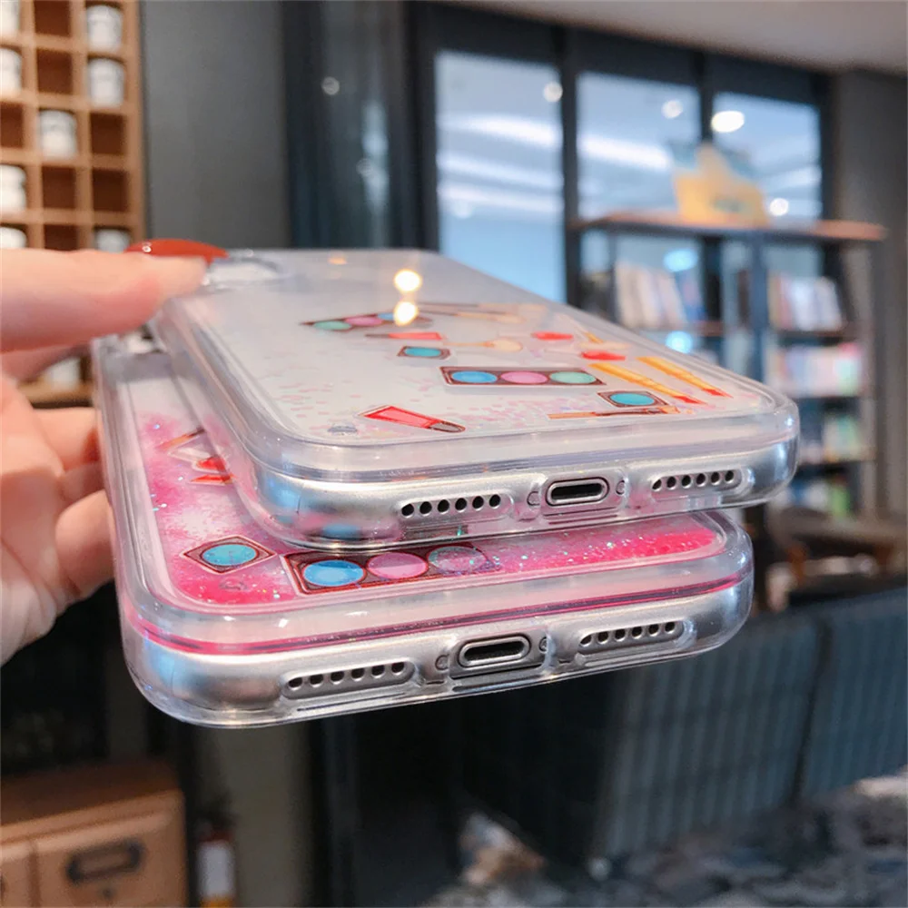 

Makeup Eyeshadow Brush Phone Case For iPhone 6 6s 7 8Plus Xs Xr Xs Max 11 11pro 11pro Max 12 12pro 12pro Max Dynamic Quicksand