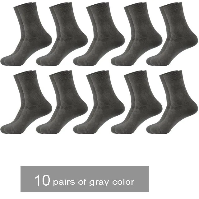 10 gray 10 пар Новые Осень/Зима теплые дышащие Дезодорант хлопковые носки для мужчин платье Подарки Высокое качество - Цвет: 10 gray