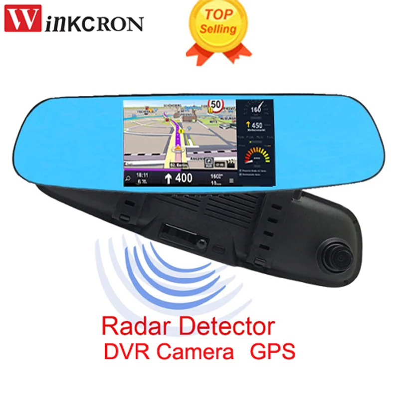 Автомобильный радар-детектор 5," ips сенсорный Android gps навигатор DVR видеорегистратор wifi Full HD 1080P камера заднего вида Miorror