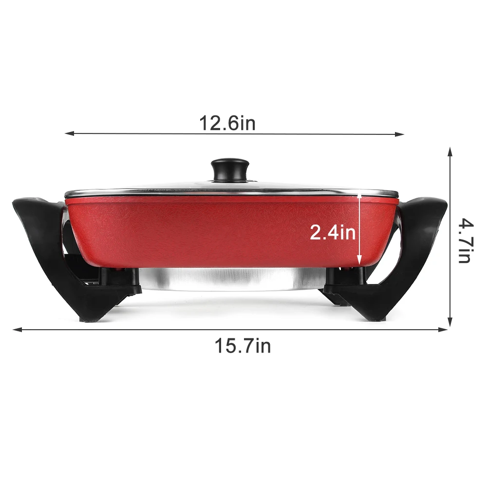 

1600W Electric Hot Pot Multi Cooker 6L Aluminum Alloy Non Stick Smokeless Electric Skillets Cooking Soup Pots Kitchen Cookware