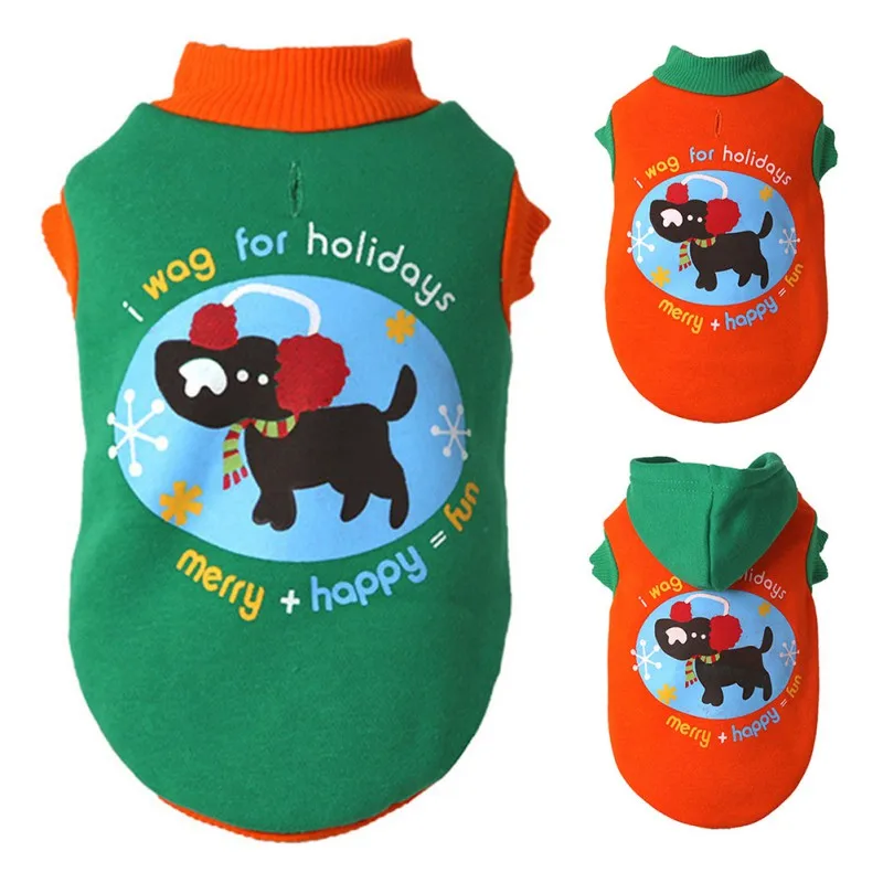 Pet Wool Fleece Thicken Hooded Threaded Dog Sweater Winter Turtleneck Vest Clothes Puppy Warm 2 Leg Shirt | Дом и сад